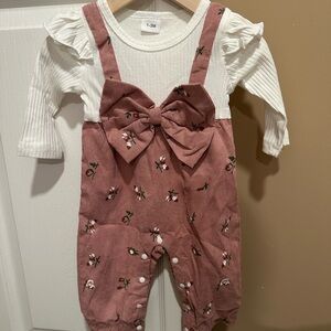 Floral Pink Kids Overalls